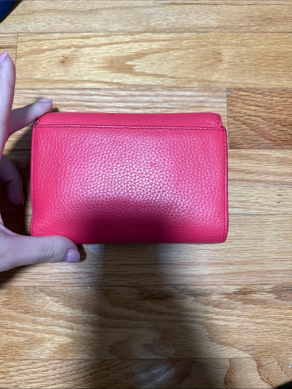 kate spade Coral Pebbled Leather Compact Wallet